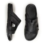 Leather Upper Slipper with Motorola Fibresol Sole - Black"