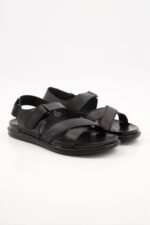 rapidrunr men premium black sandal